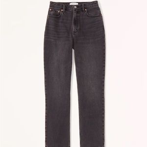 Abercrombie & Fitch High-Rise Straight Jeans — Washed Black